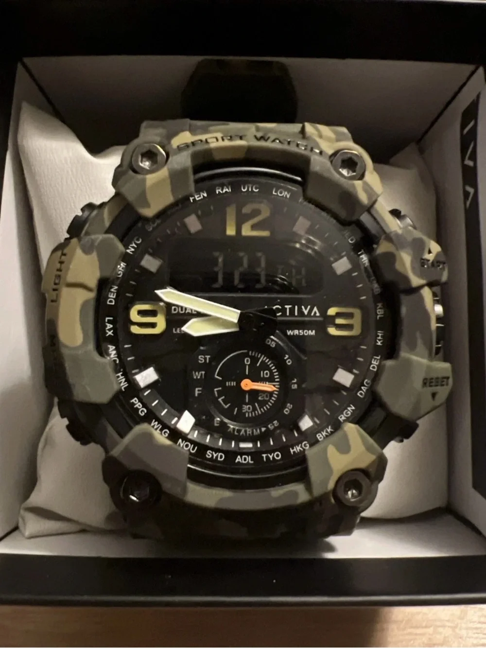Ativa Men's Camouflage Dual Display Sport Watch - Green & Black